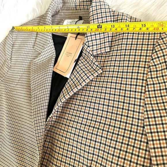 La Ligne Plaid Print Blazer NWT Size 14 & 10 - Picture 9 of 14